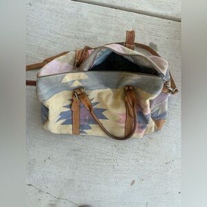 Vintage T. Cappelli Dallas, Texas Aztec Carpet Bag Satchel